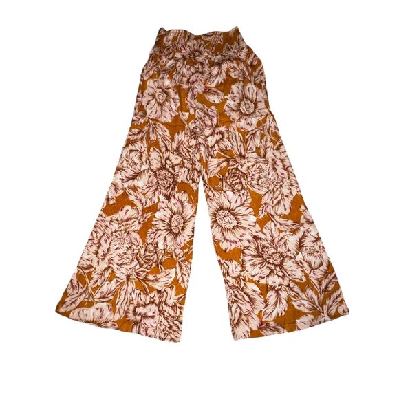 Band of the Free Arizona Gold Floral Wide Leg Pants Sz Small Womens Boho Paisley - Picture 5 of 8